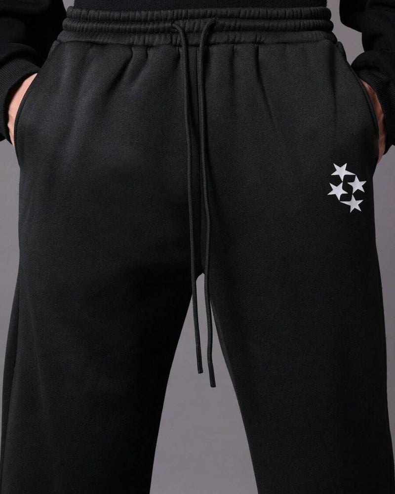 فلاينوف بنطلون رياضي أسود مطبوع بقصة فضفاضة - Image 2